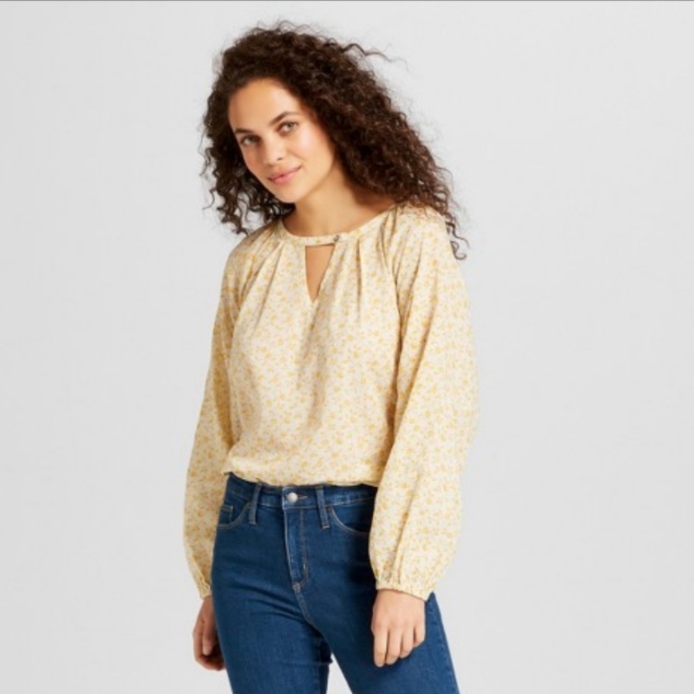 Universal Thread Yellow Floral Blouse